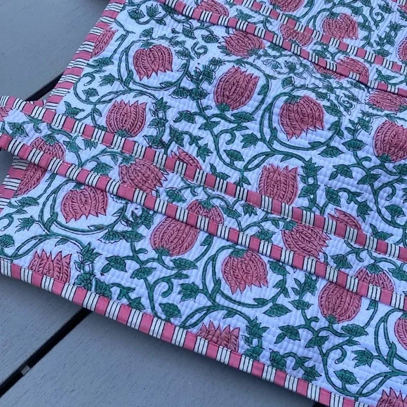 Floral Quilted pinkcity hand loom cotton tote NWOT - Picture 7 of 14